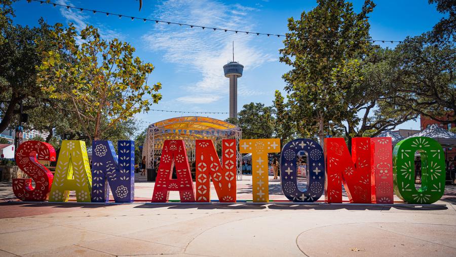 San Antonio Block text at La Villita