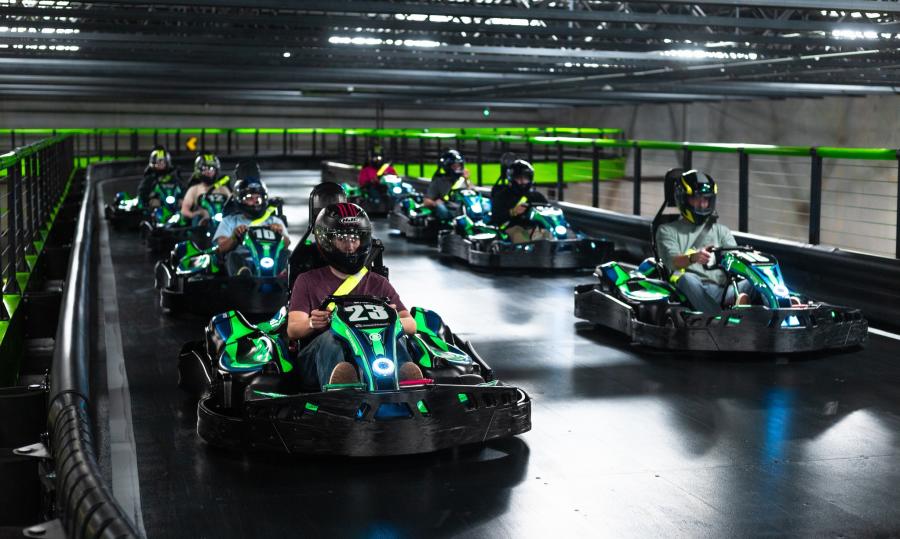 Escape Room Featured Go Karters on the track