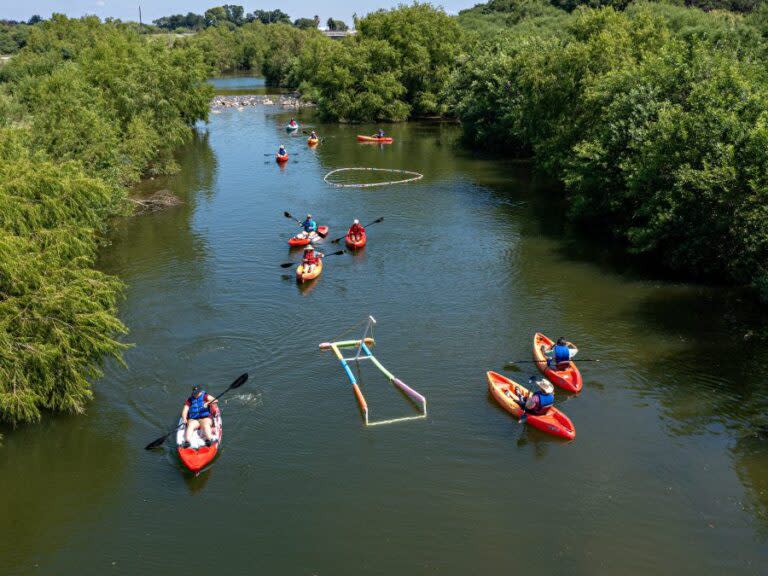 Kayakers aerial