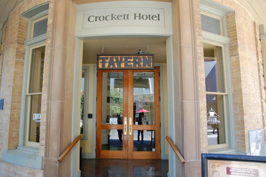 entrance to historic crockett hotel