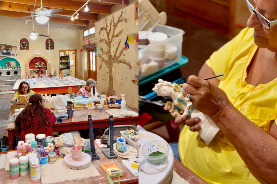 MujerArtes studio woman making their sculptures