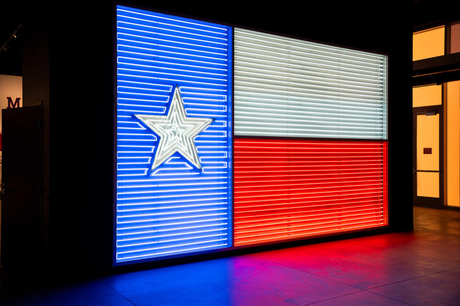 LED Texas Flag Sign at UT San Antonio Institute of Texan Cultures