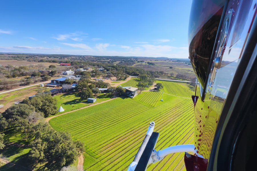 View of Hill Country from helicopter