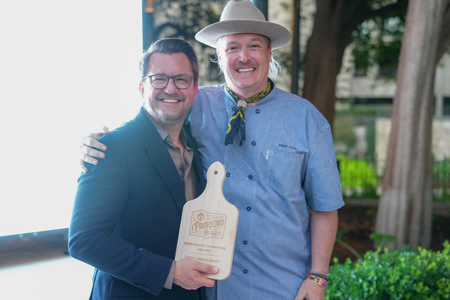 Chef Jason Dady accepting an award