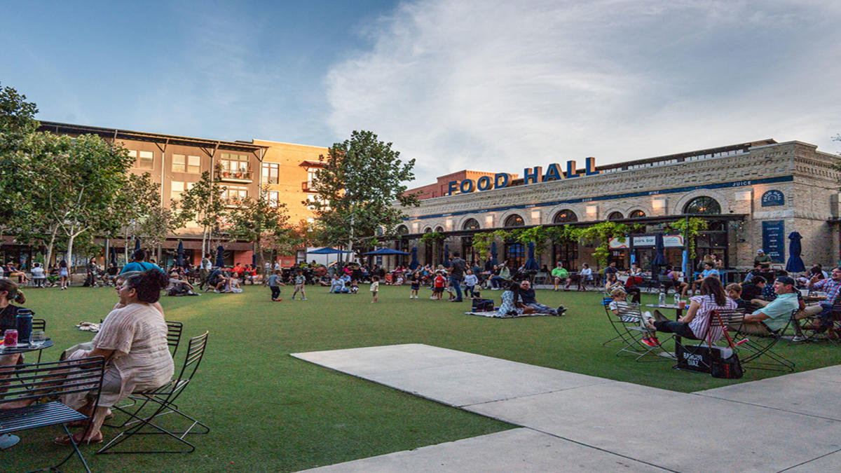 Pearl Food Hall Exterior with Front Garden