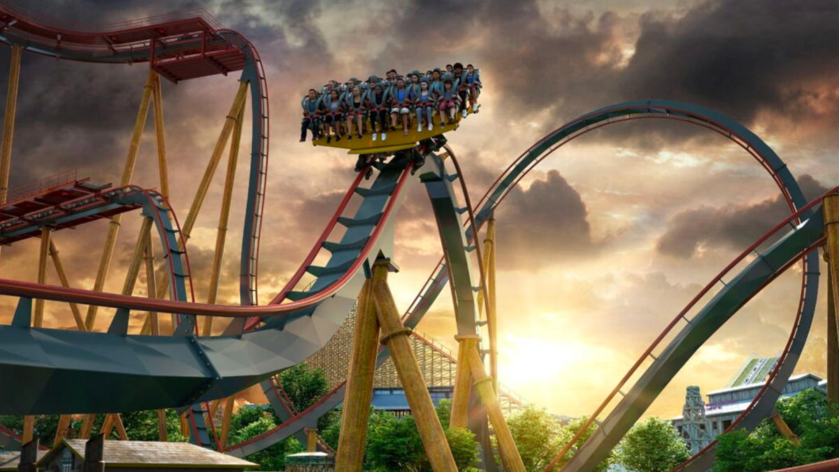 Rendering of Six Flags Fiesta Texas roller coaster