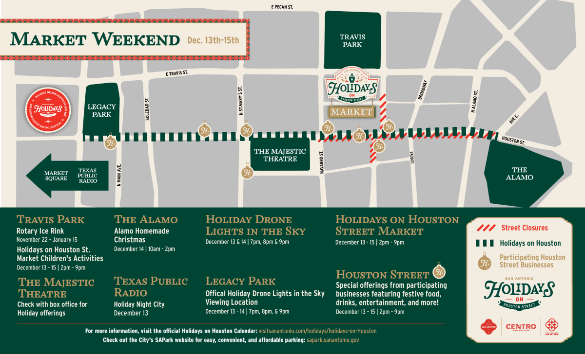 Graphic Map of Holidays on Houston Street Market Event