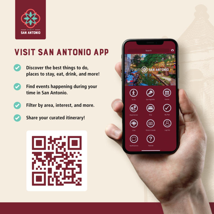 Flyer with hand holding mobile phone.