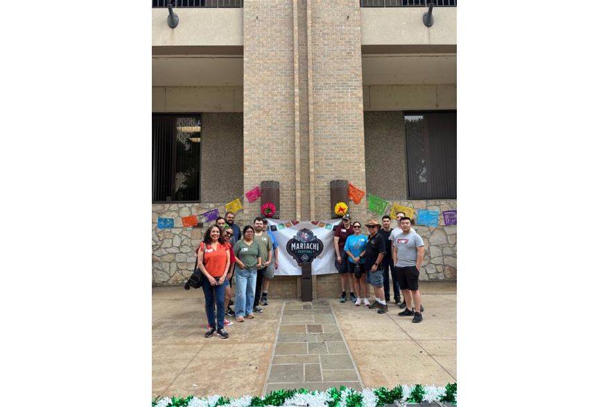 volunteers for river walk event posing