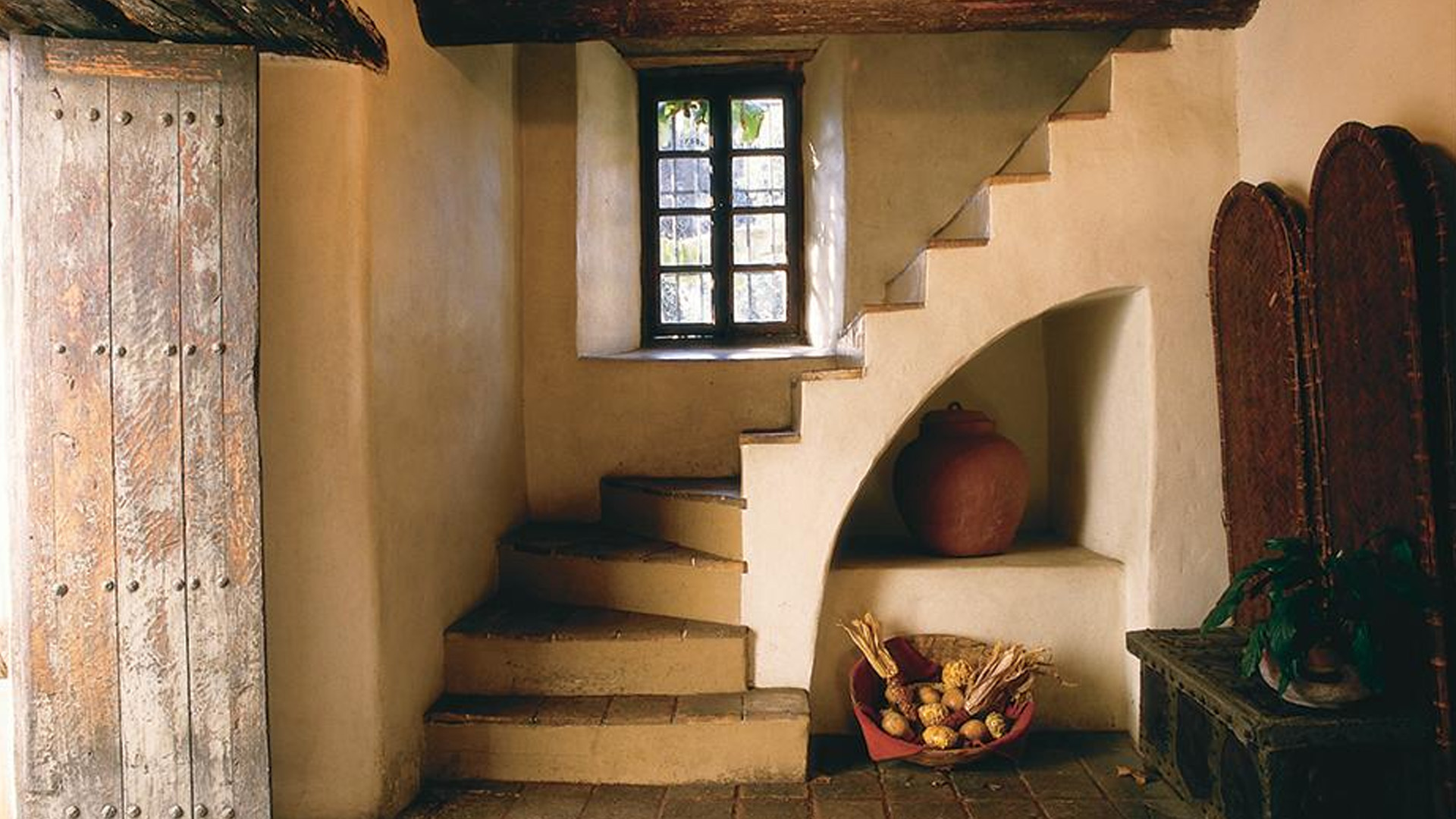 Staircase inside Spanish Goveronor's Palace in San Antonio.