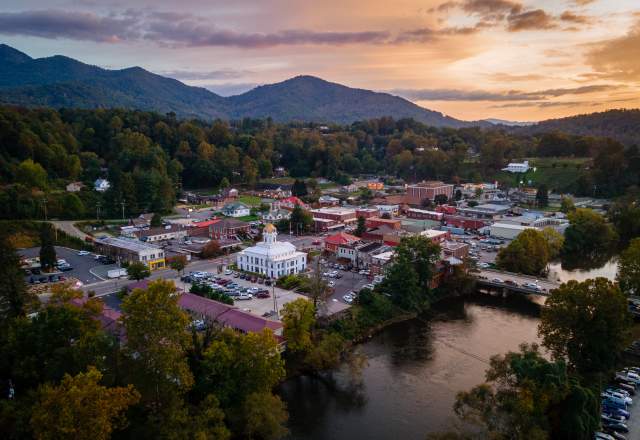 Downtown Bryson City at Sunset