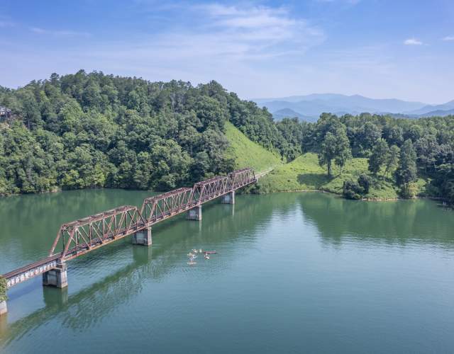 Kayaks at Train Trestle