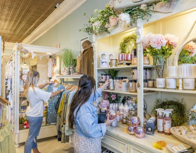 Two women shopping