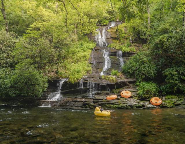 Tubing and Waterfall