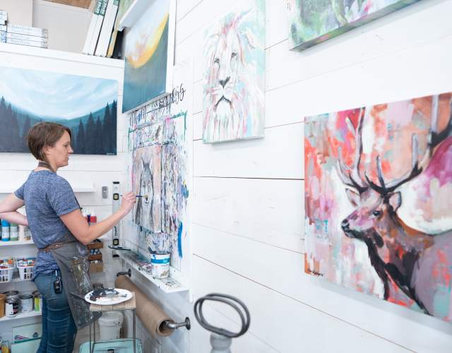 Woman painting