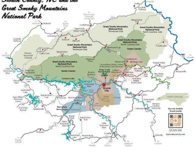 Map of Great Smoky Mountains National Park