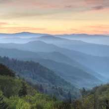 Mountains and sunset