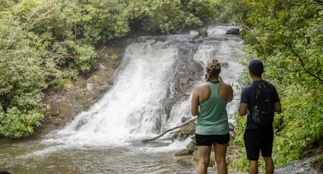 Indian Creek Falls Couple Hiking