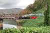 Steam Train on the Fontana Lake Train Trestle Near Bryson City