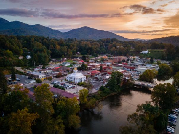 Downtown Bryson City at Sunset