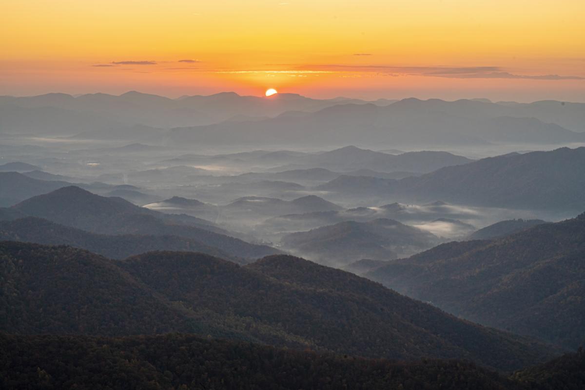 Wayah Bald Mountain Sunset