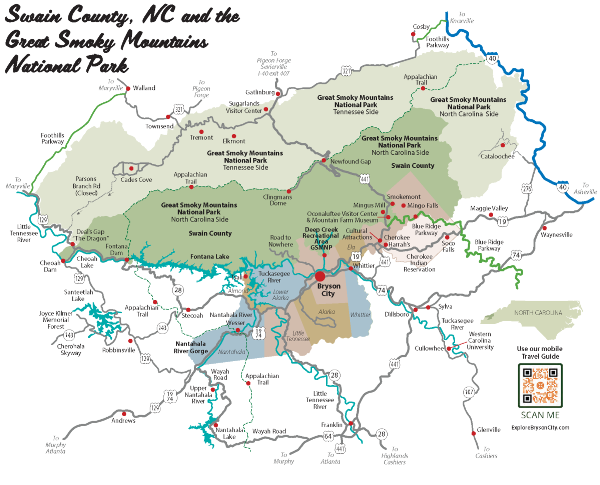 Map of Great Smoky Mountains National Park