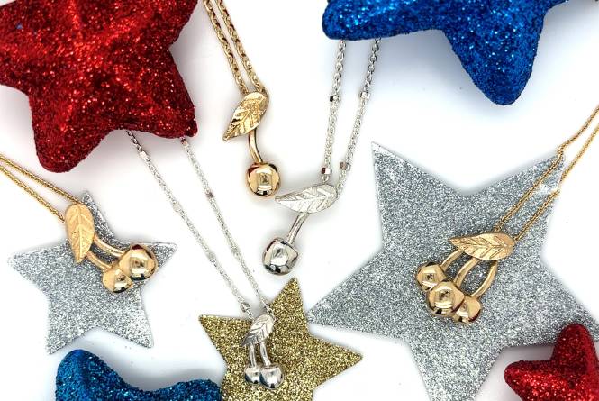 Gold Cherry Pendants