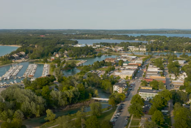 Elk Rapids Aerial Shot