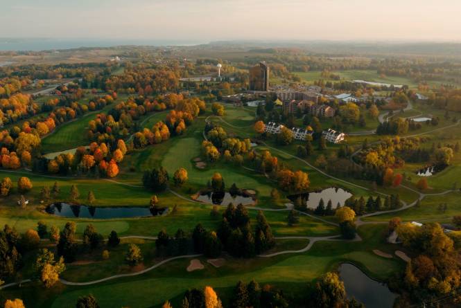 Fall Aerial at Grand Traverse Resort