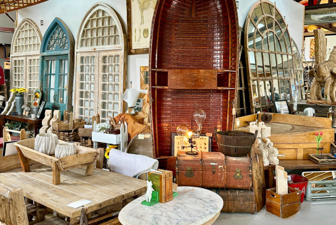 Tables, boats, doors, mirrors, lighting