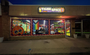 snapshot of the front of Tank Space located on 8th street in Traverse City, Michigan