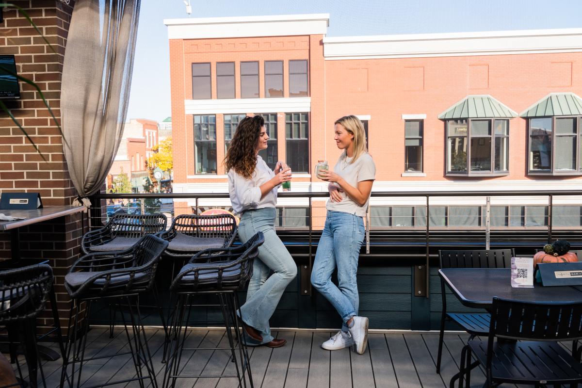 Two women on North Bar deck