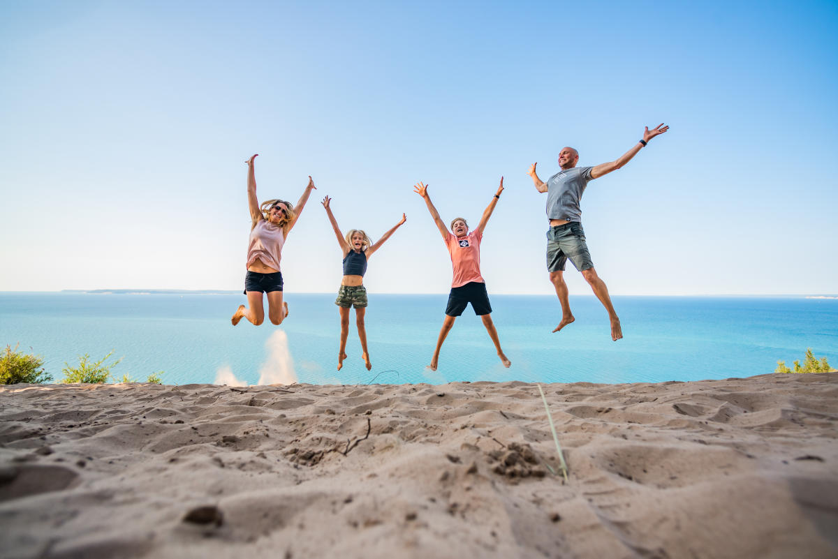Family at Pyramid Point in the Sleeping Bear Dunes