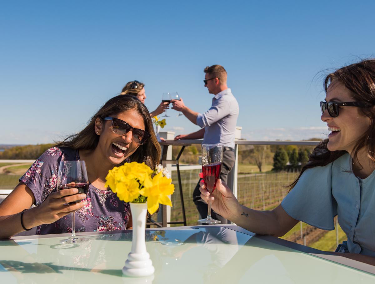 Sipping Wine at Brys Estate
