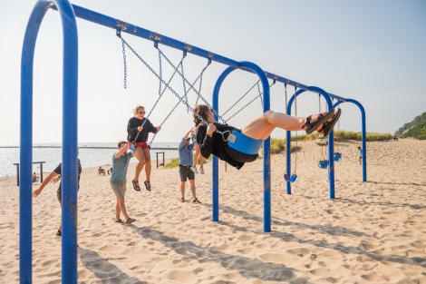 Frankfort Beach swings