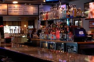 The bar at Chap's Taproom