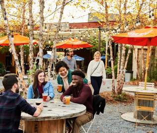 People at an outdoor dining