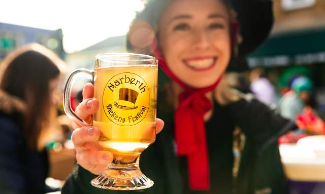 Woman With A Beer At Narbeth Dickens Fest
