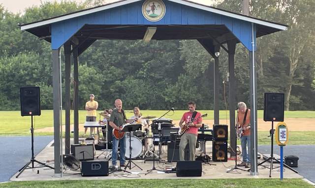 Band playing at Conshohocken Summer Concert Series