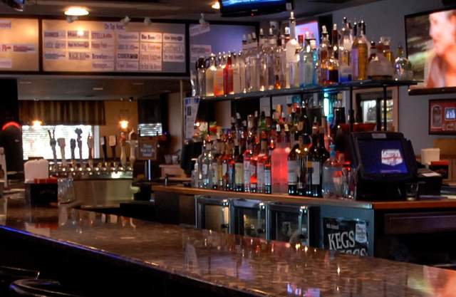 The bar at Chap's Taproom
