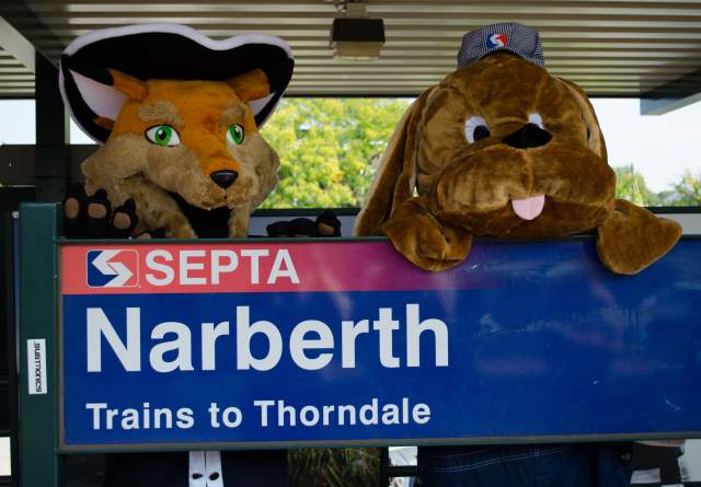 Monty and Paws at Narberth SEPTA