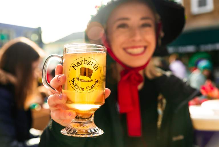 Woman With A Beer At Narbeth Dickens Fest