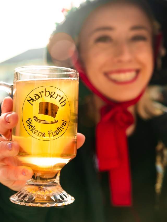 Woman With A Beer At Narbeth Dickens Fest
