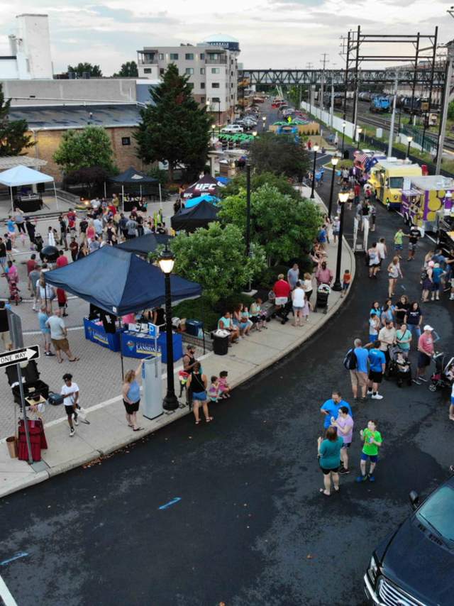Drone photo of Lansdale First Friday
