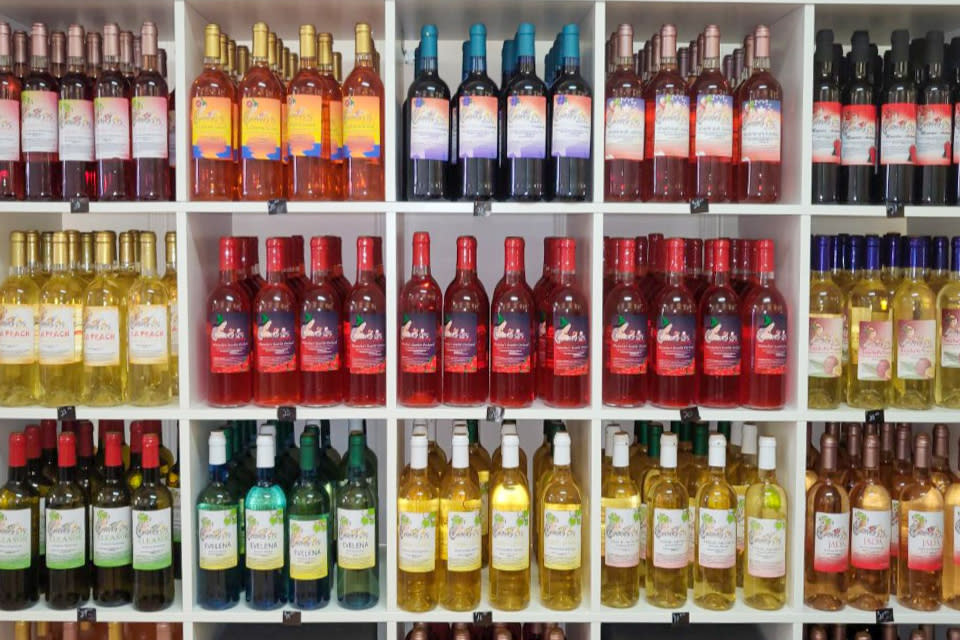 Bottled wine at Cyrenity Sips