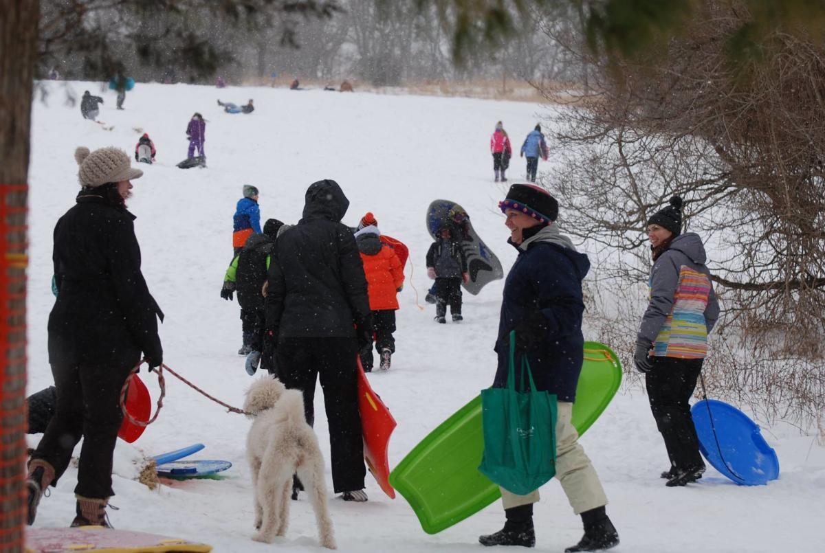 Sledding at Green Lane Park