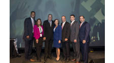 Keynote Speaker Ron Jaworski poses with the Montgomery County Board of Commissioners and members of the Valley Forge Tourism & Convention Board's senior leadership team.