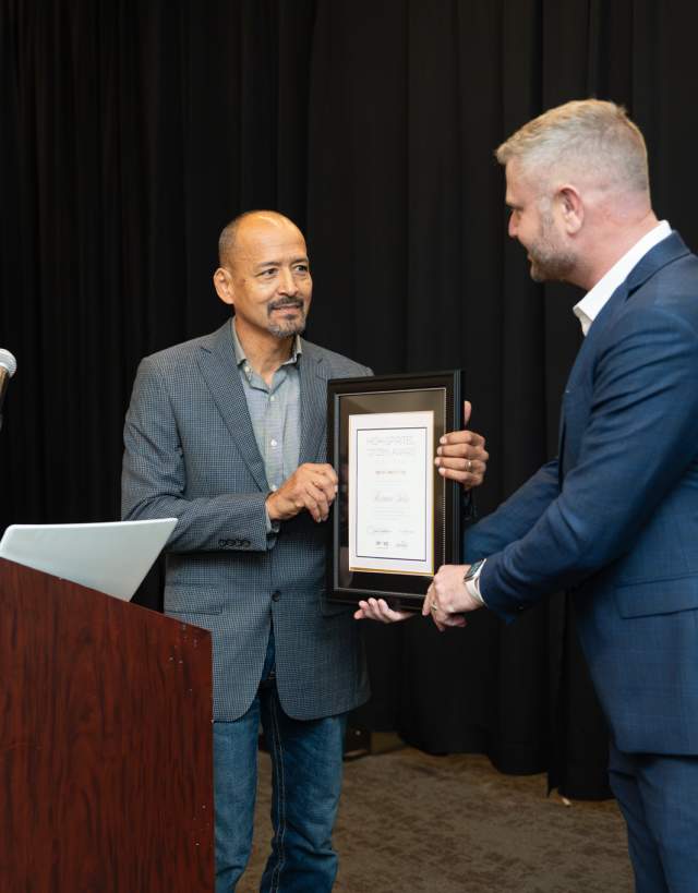 Officer Solis receives High Spirited Citizen award 2025