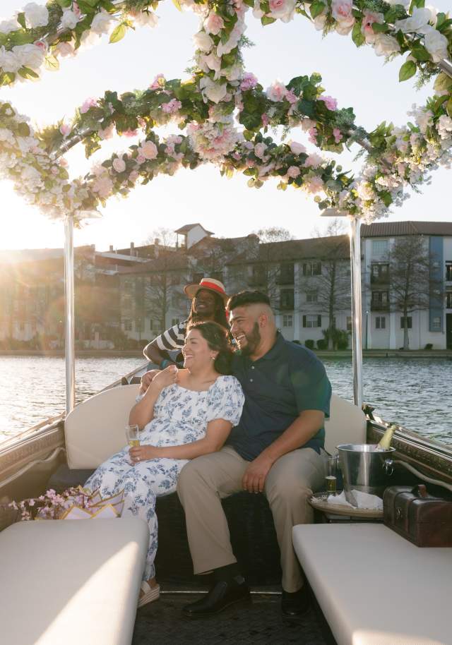 Happy couple on the gondola ride