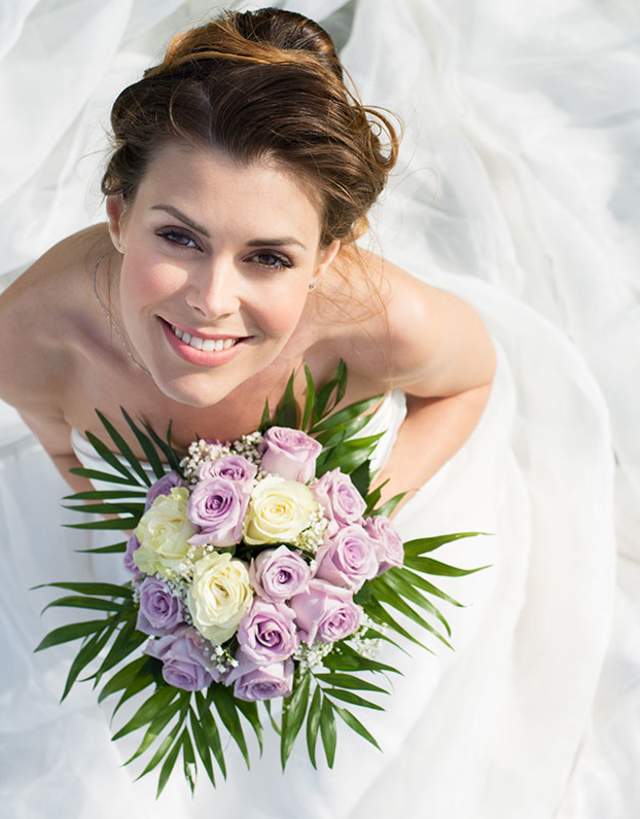 Bride and bouquet
